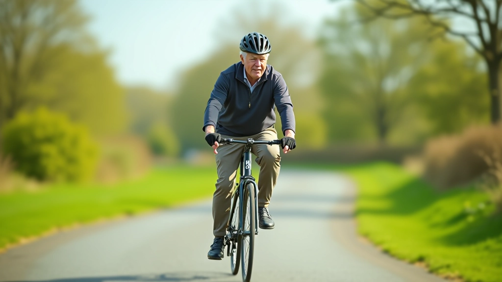 Cyclist in casual clothing on the Midleton Youghal greenway, cycling away from camera on the tarmac path